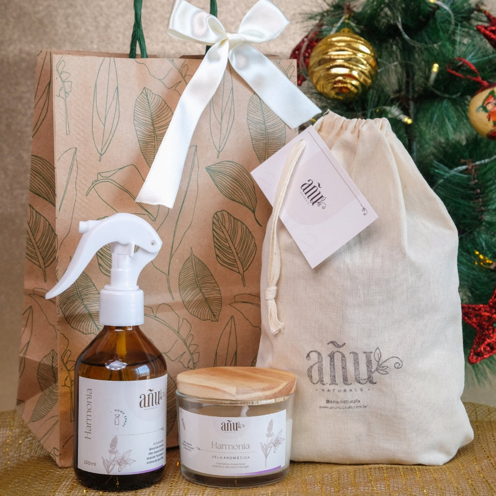 Presente Añu Harmonia - Home Spray + Vela Aromática (Lavanda com Baunilha)