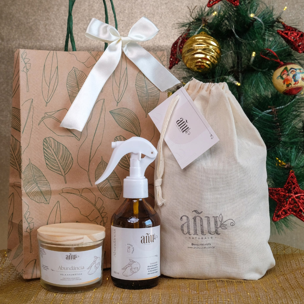 Presente Añu Abundância - Home Spray + Vela Aromática (Manga com Limão Siciliano)