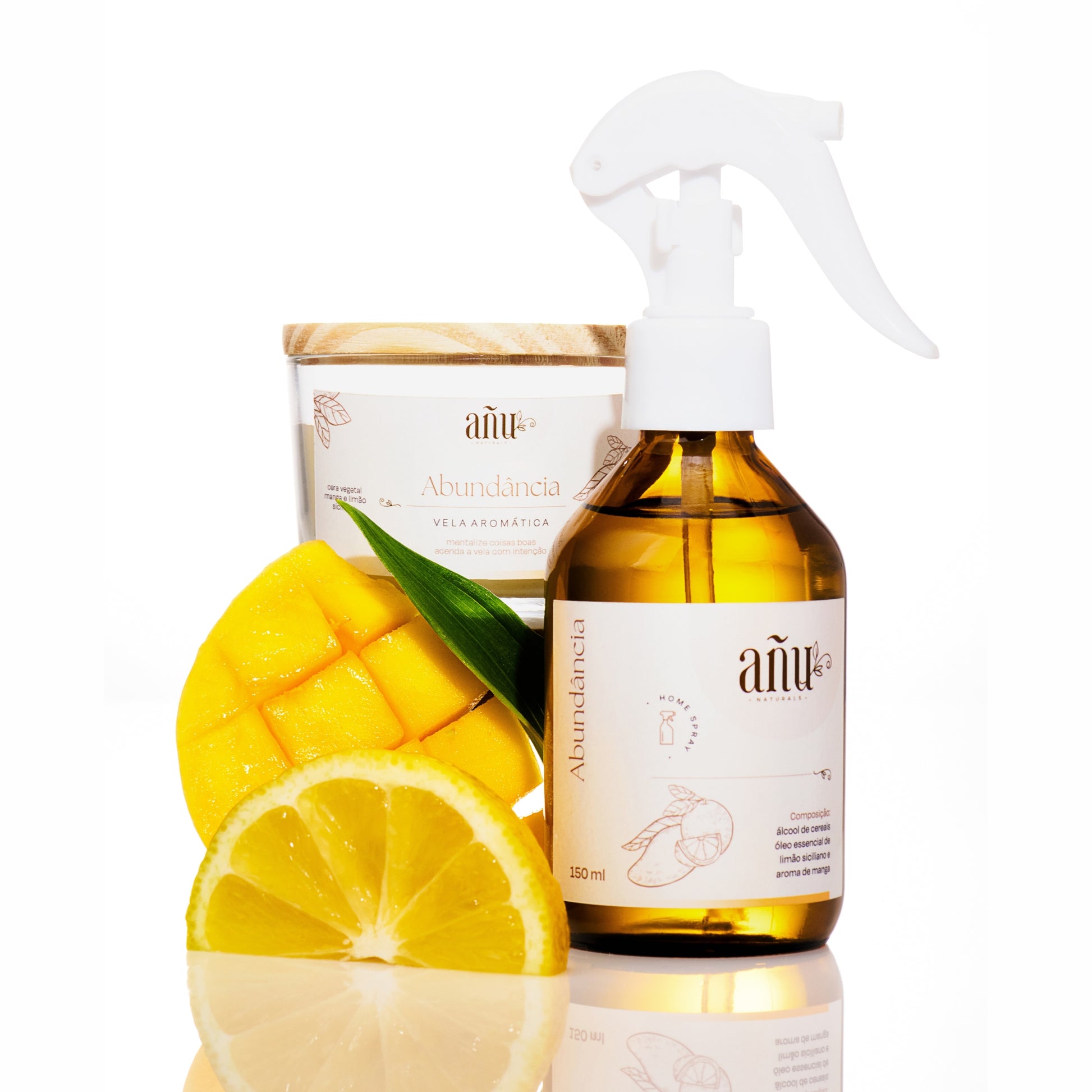Kit Abundância - Home Spray + Vela Aromática (Manga com Limão Siciliano)